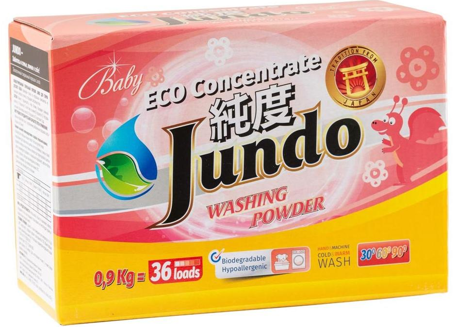 Jundo Экологичный стиральный порошок для детского белья 900 гр на 36 стирок
