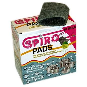 Siral Spiro Fix Pads Мыльные стальные мочалки от нагара на посуде Лимон 10 шт