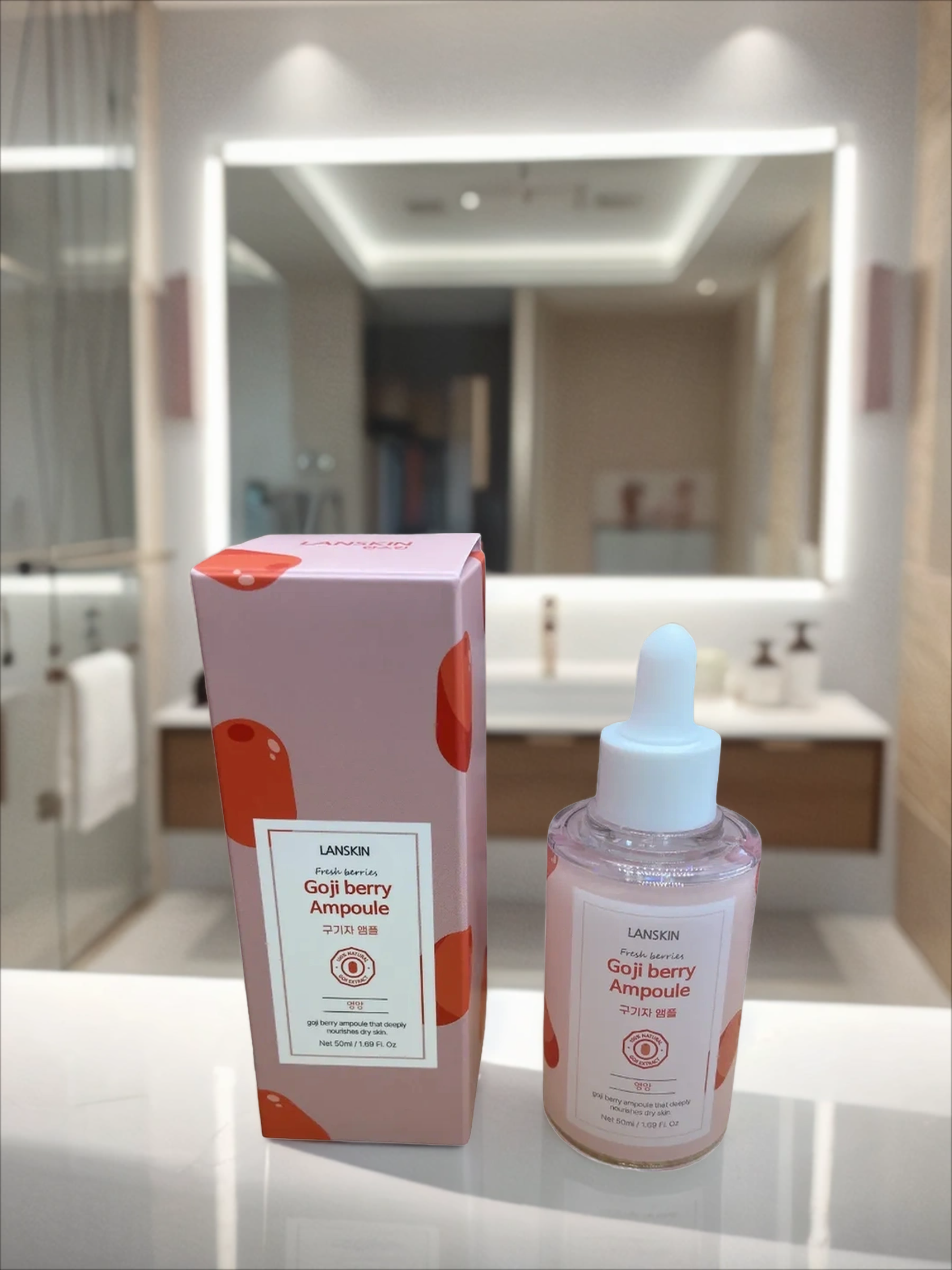 LanSkin Fresh Berries Goji Berry Ampoule Омолаживающая ампульная сыворотка с экстрактом ягод годжи 50 мл