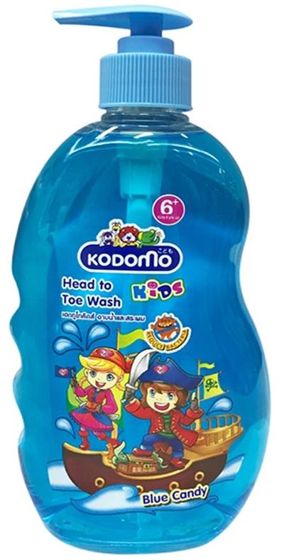 Lion Kodomo Head To Toe Wash Blue Candy Шампунь-гель детский от макушки до пяток с 6 лет с ароматом Сладких конфет 400 мл с дозатором