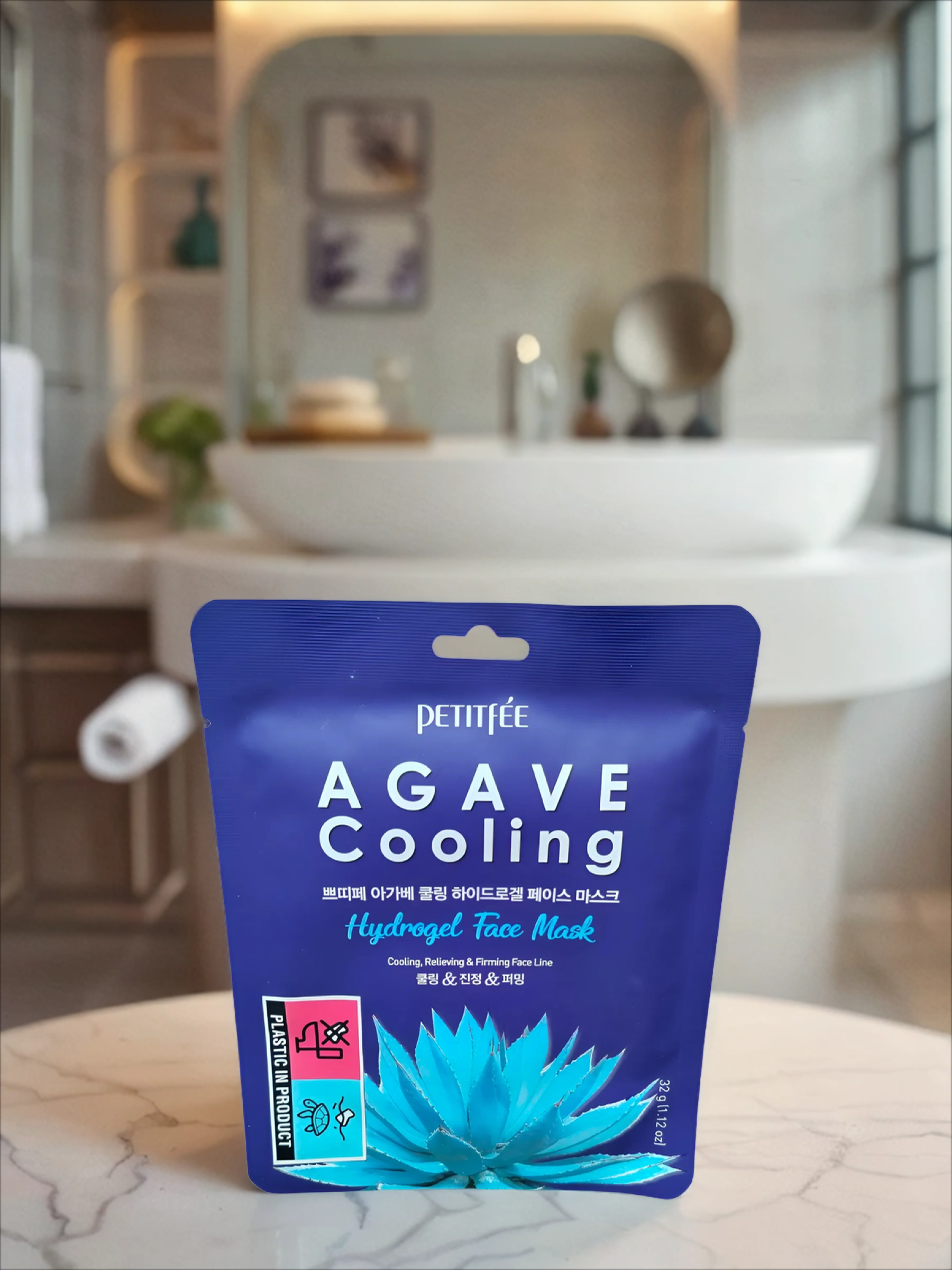 Petitfee Hydrogel Face Mask Agave Cooling Гидрогелевая маска для лица с экстрактом Агавы 32 гр