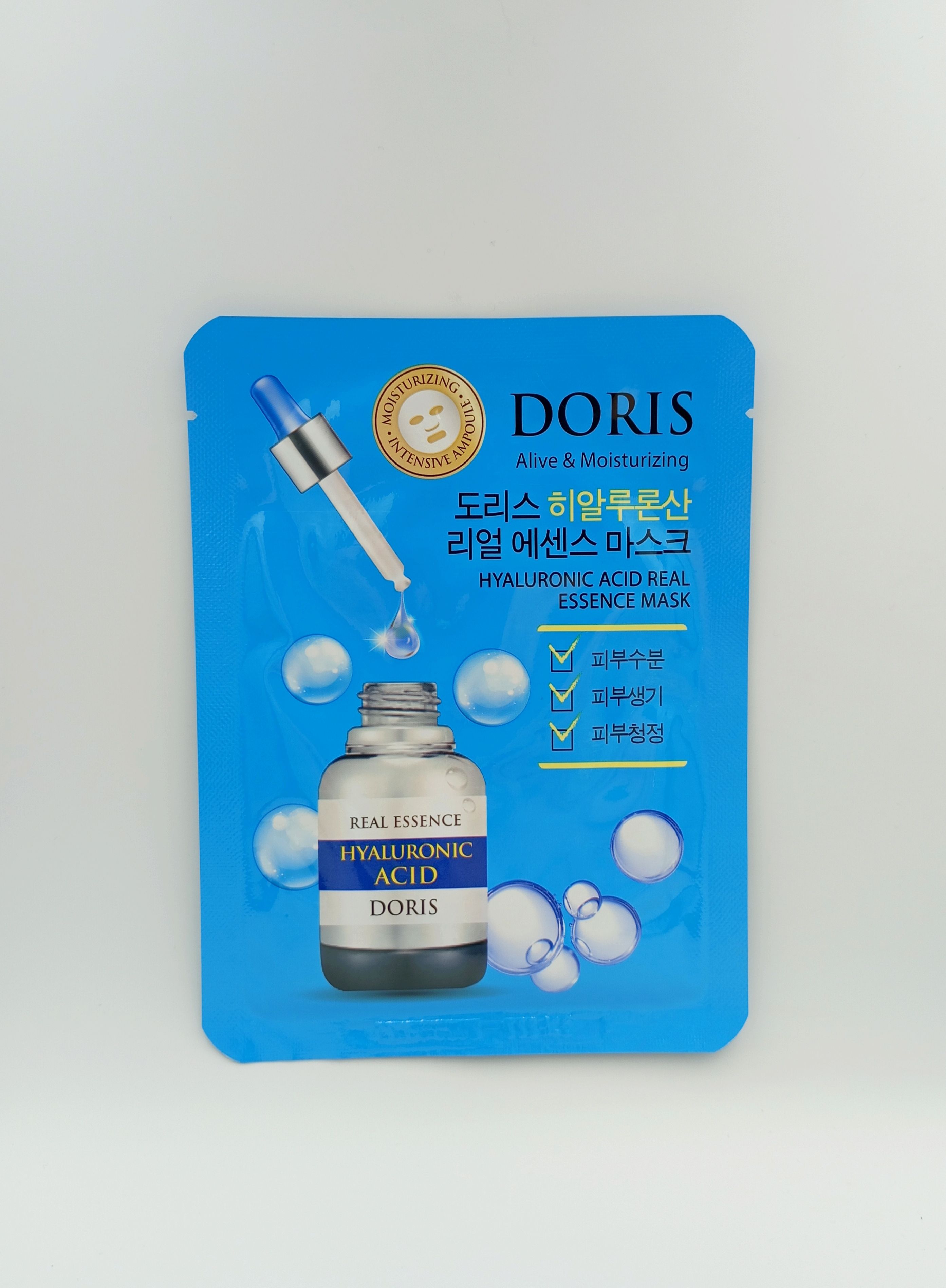 Jigott Doris Real Essence Mask Hyaluronic Acid Тканевые маски для лица с Гиалуроновой кислотой 25 мл 10 шт