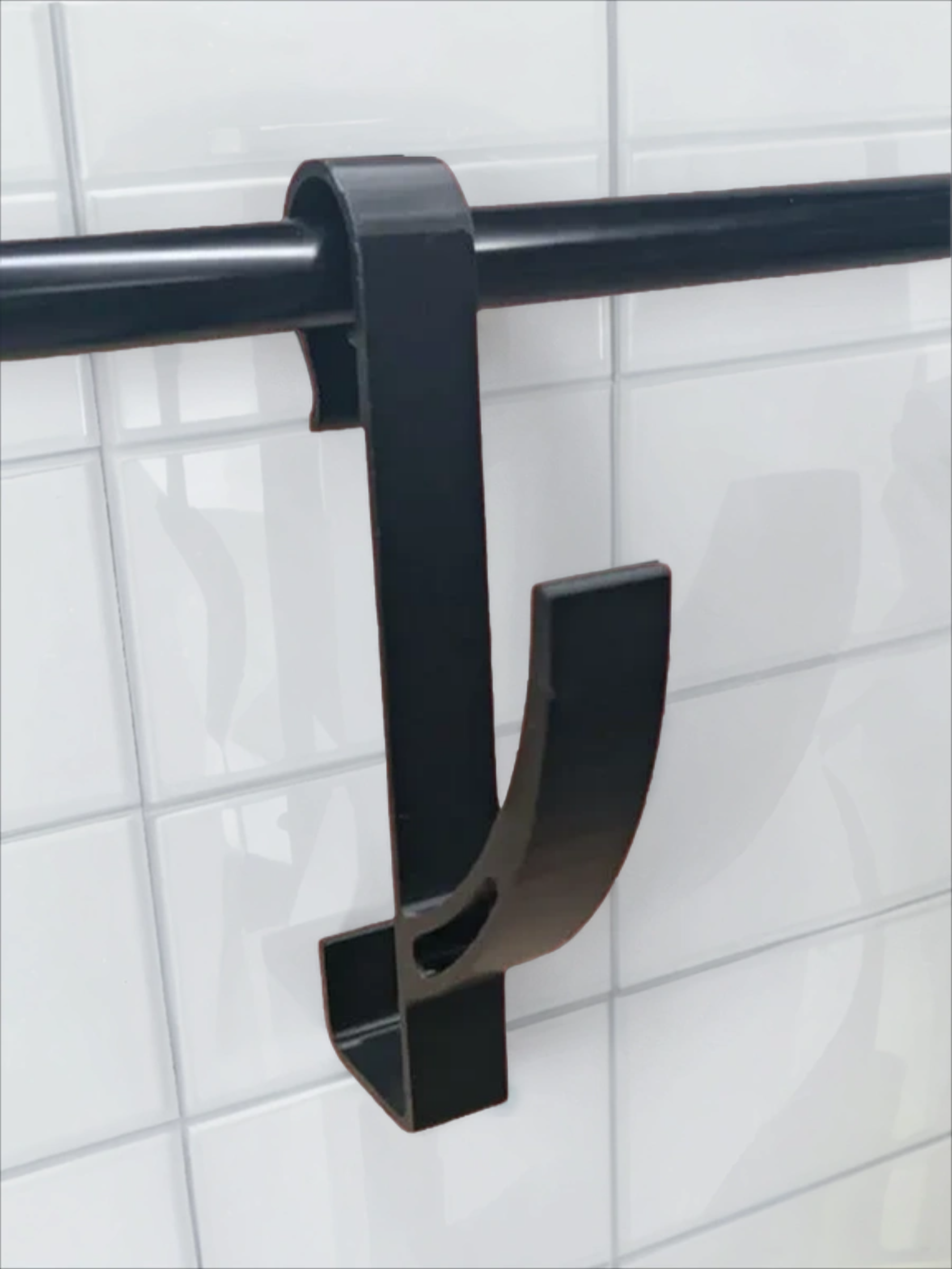 POAC Крючки на полотенцесушитель или батаерю большие с упором 2 шт Черные