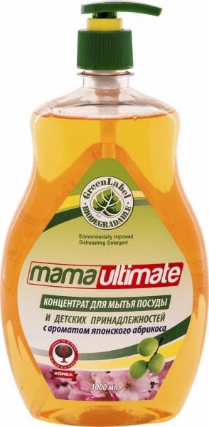 Mama Ultimate Концентрат для мытья посуды и детских принадлежностей с ароматом Японского абрикоса 1000 мл