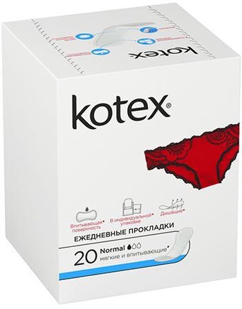 Kotex Прокладки ежедневные дышащие Нормал 20 шт