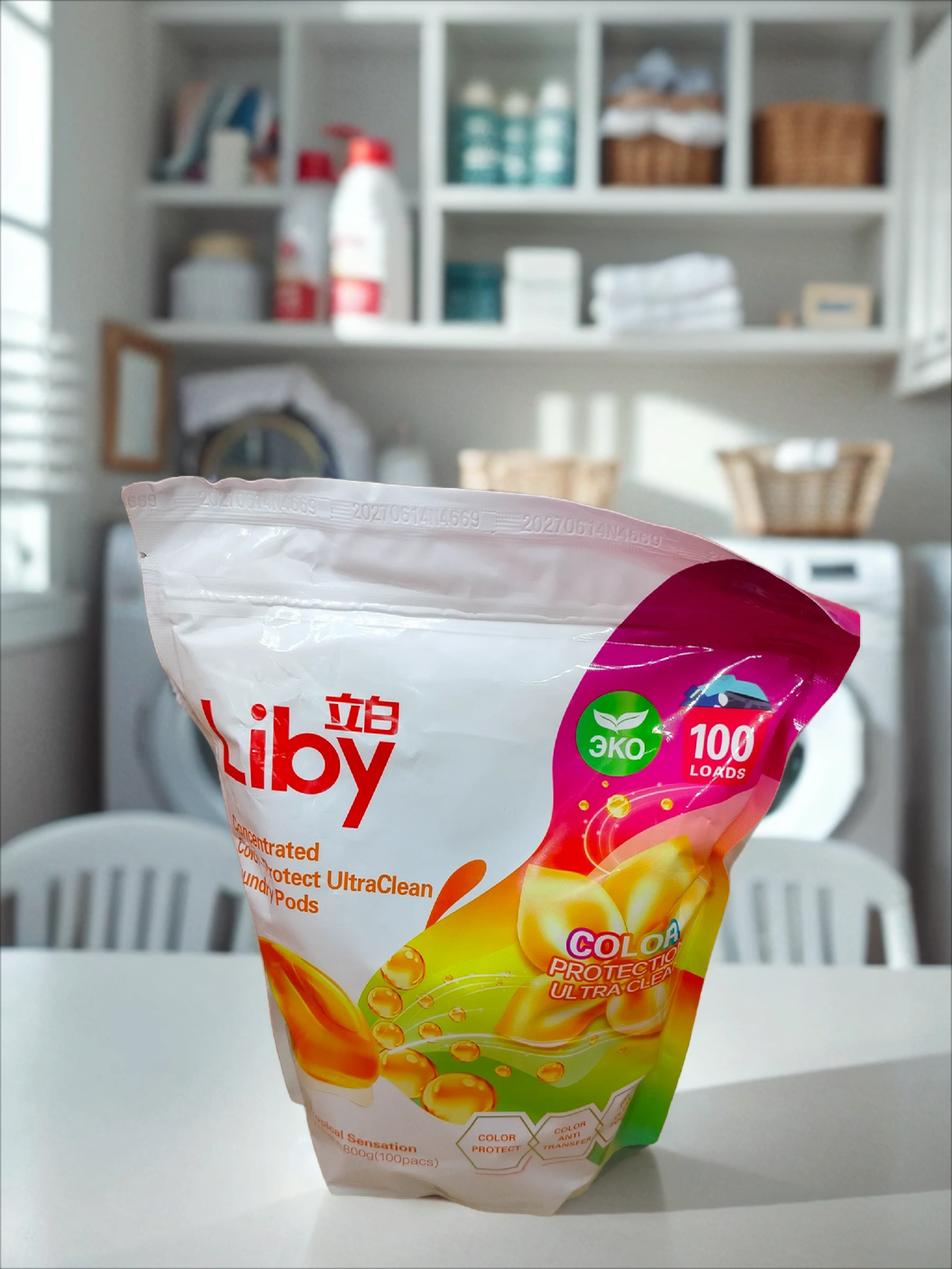 Liby Ultra Clean Laundry Pods Color-Protect Капсулы для стирки Цветных вещей 100 шт 800 гр