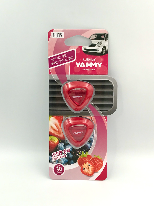 Kolibriya Yammy Liquid F019 Fresh Berries Ароматизаторы салона автомобиля на дефлекторы Свежие ягоды 2,5 мл 2 шт
