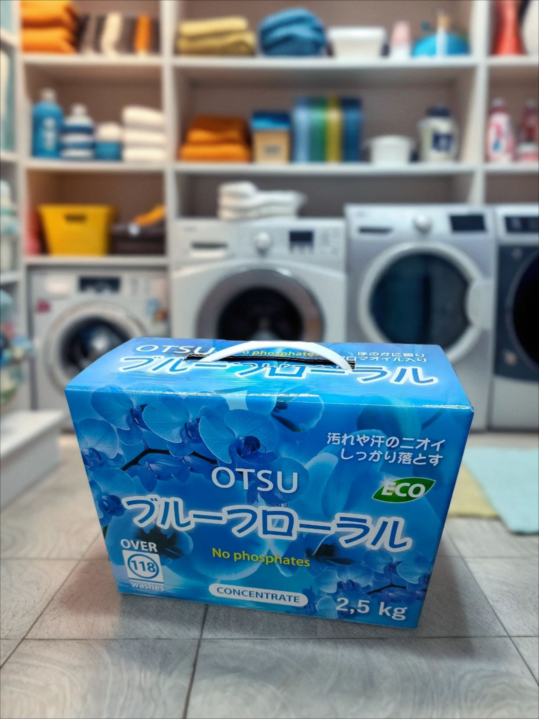 OTSU Стиральный порошок без фосфатов с силой кислорода и натуральным цветочным ароматом 2,5 кг на 118 стирок