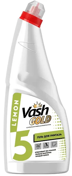Vash Gold 5 Lemon Гель для чистки унитазов с ароматом лимона 750 мл