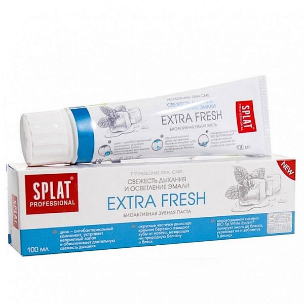 SPLAT Professional Extra Fresh Биоактивная зубная паста для свежести дыхания и осветления эмали 100 мл