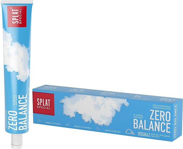 SPLAT Special Zero Balance Зубная паста-гель гипоаллергенная без ароматизаторов 75 мл