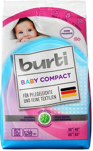 Burti Baby Compact Концентрированный стиральный порошок для Детского белья 900 гр на 28 стирок