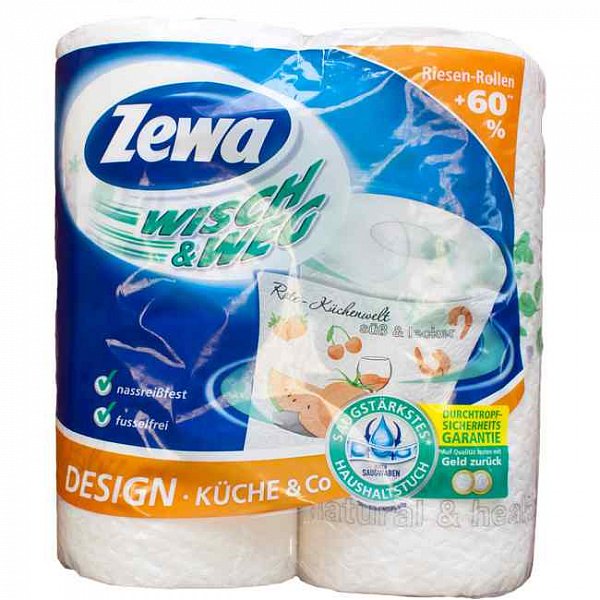 Zewa Wisch & Weg Полотенца кухонные бумажные двухслойные 72 листа 2 рулона