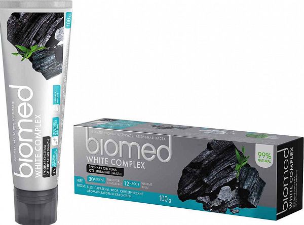 SPLAT Biomed White Complex Зубная паста Тройная система отбеливания и уход за деснами 80 гр