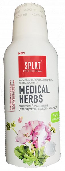 SPLAT Professional Medical Herbs Биоактивный ополаскиватель для полости рта Энергия 8 растений для здоровья десен и зубов 275 мл