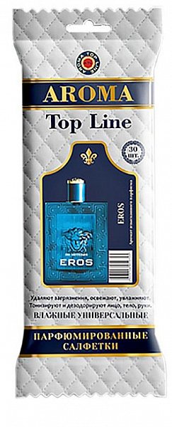 Aroma Top Line влажные универсальные парфюмированные салфетки EROS 30шт