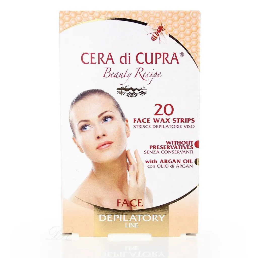Cera di Cupra Face Wax Strips Восковые полоски для депиляции лица с аргановым маслом 20 шт