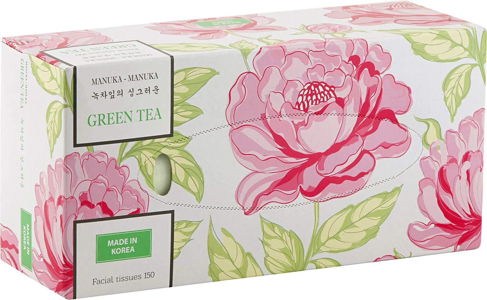 Monalisa Manuka Manuka Green Tea Салфетки-выдергушки для лица двухслойные с ароматом зеленого чая 150 шт