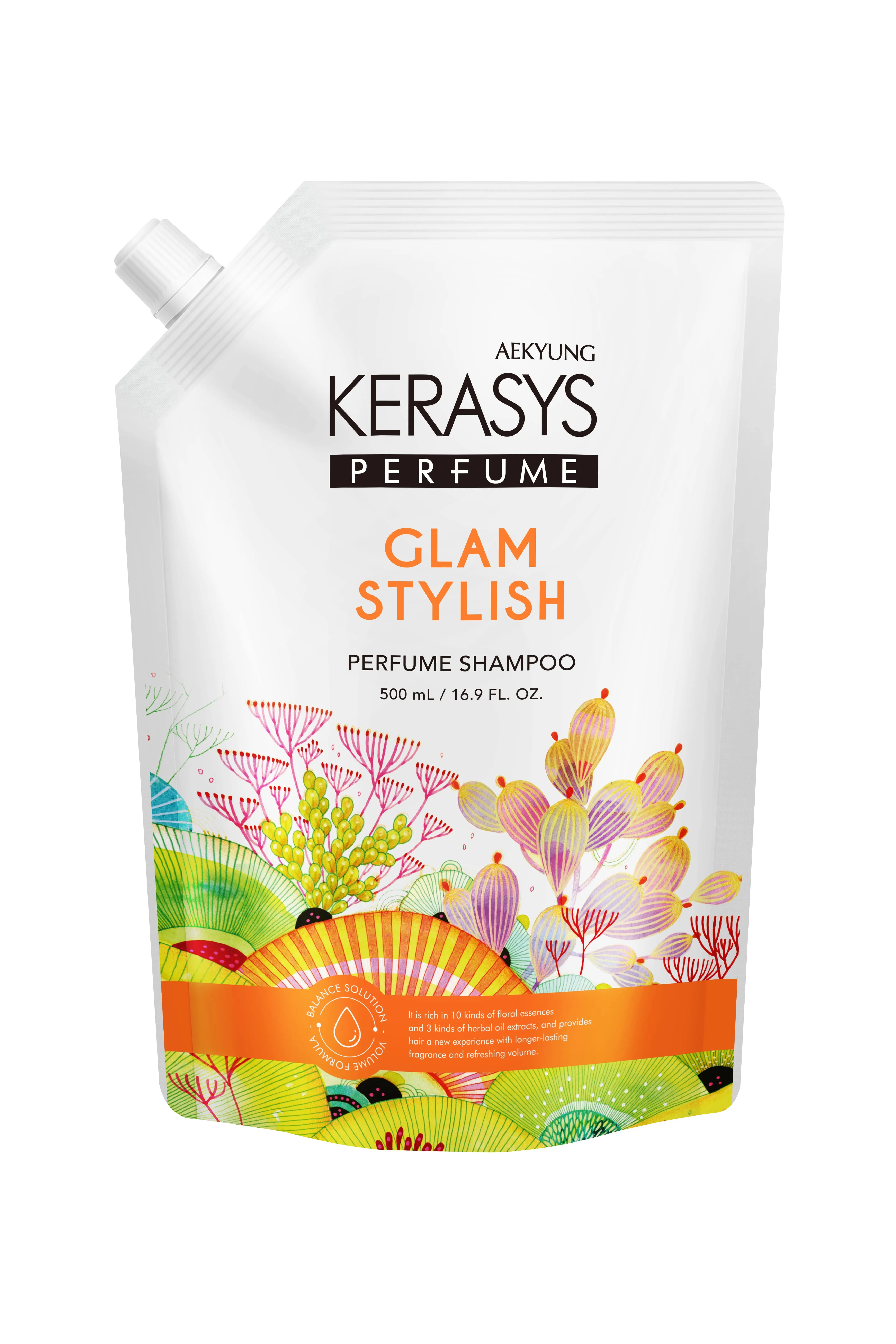 Aekyung Kerasys Parfumed Glam & Stylish Шампунь для волос парфюмированный Гламур 500 мл в мягкой упаковке