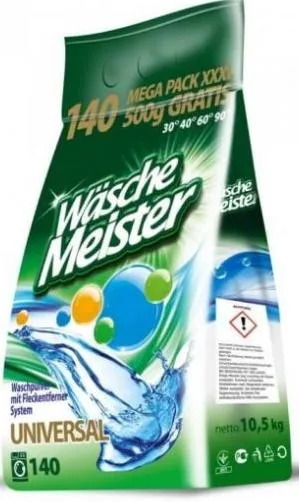 Wasche Meister Waschpulver Universal Стиральный порошок универсальный 10,5 кг на 140 стирок в мягкой упаковке