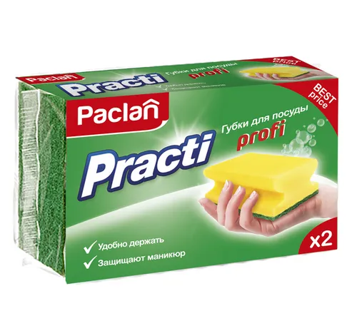 Paclan Practi Profi Губки для мытья посуды 2 шт