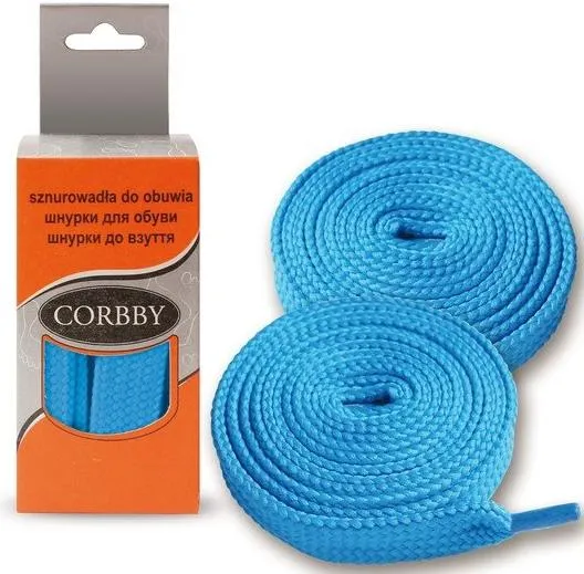 Corbby Шнурки 120 см Плоские Голубые