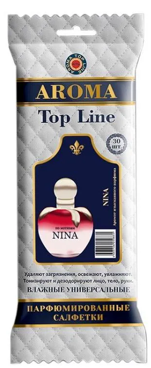 Aroma Top Line влажные универсальные парфюмированные салфетки NINA 30шт