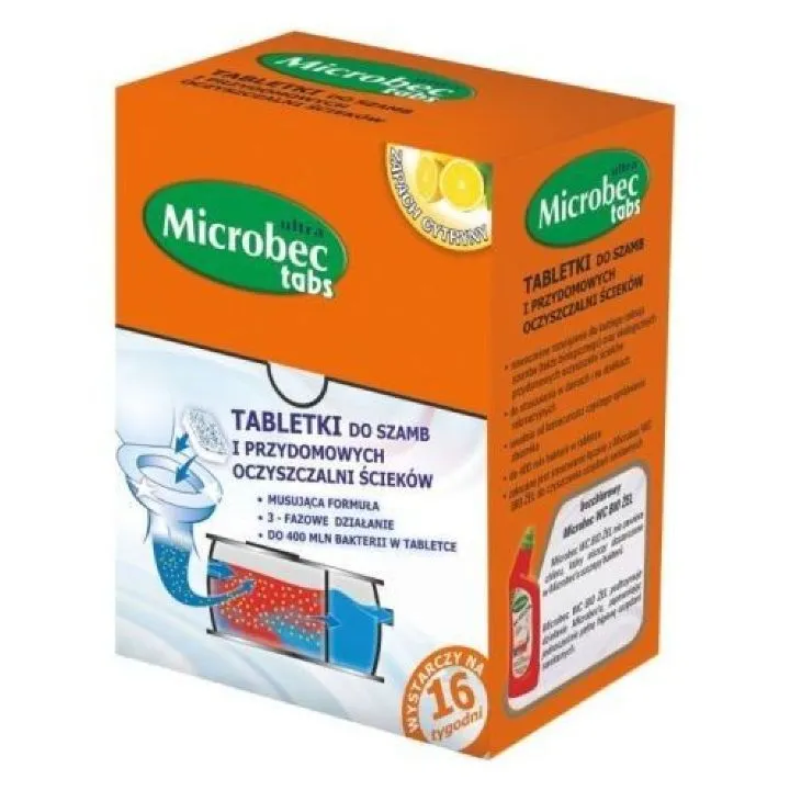 Microbec Ultra Tabs Таблетки для септиков, выгребных ям и дачных туалетов 16 шт по 20 гр