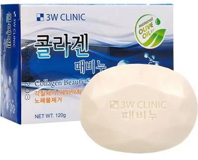 3W Clinic Soap Collagen Мыло косметическое для лица и тела с коллагеном 120 гр