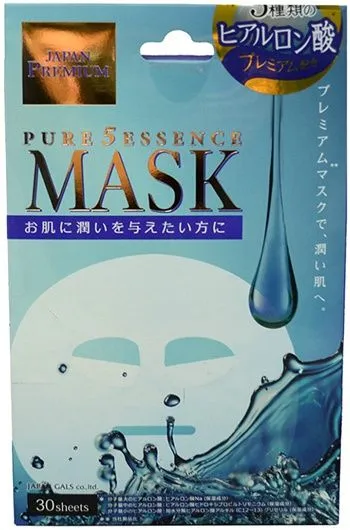 Japan Gals Pure 5 Essence Premium Маски для лица с тремя видами гиалуроновой кислоты 30 шт