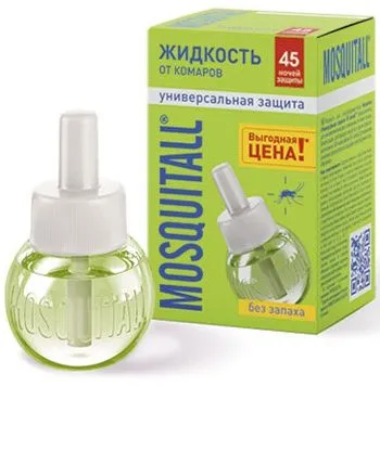Mosquitall Универсальная защита Жидкость от комаров для электрофумигатора 45 ночей 30 мл
