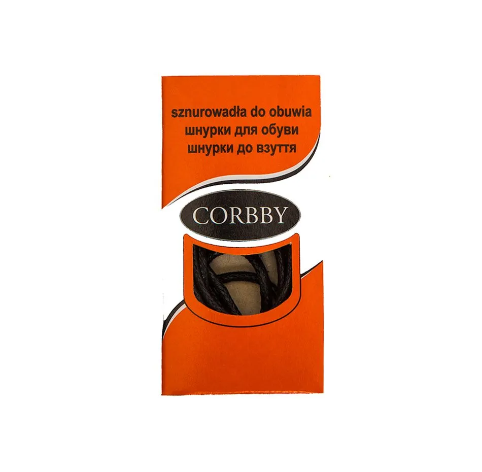 Corbby Шнурки 60 см Круглые Средние черные