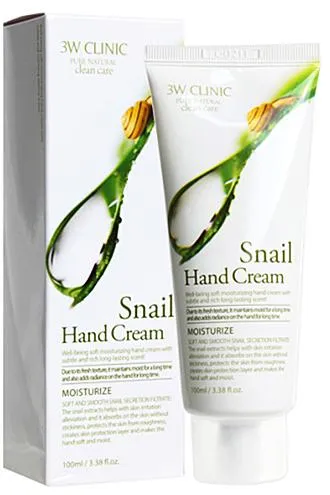 3W Clinic Hand Cream Snail Moisturize Крем для рук c экстрактом Муцина улитки 100 мл