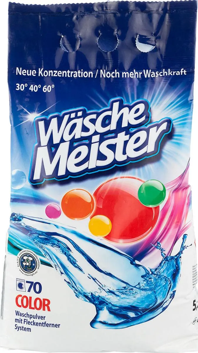 Wasche Meister Waschpulver Color Стиральный порошок для цветных тканей 5,25 кг на 70 стирок в мягкой упаковке