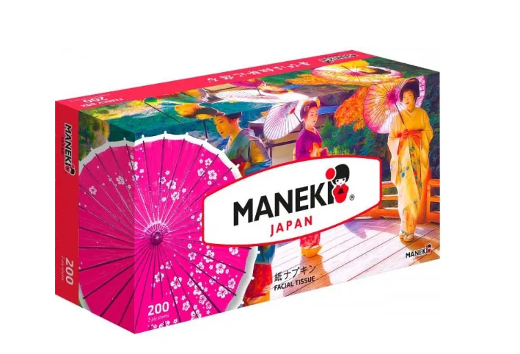 Maneki Dream Салфетки-выдергушки бумажные двухслойные гладкие белые 200 шт