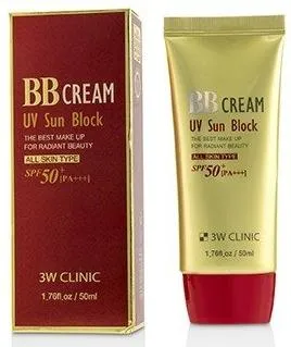 3W Clinic BB UV Sun Block SPF 50+PA+++ Тональный крем солнцезащитный 50 мл