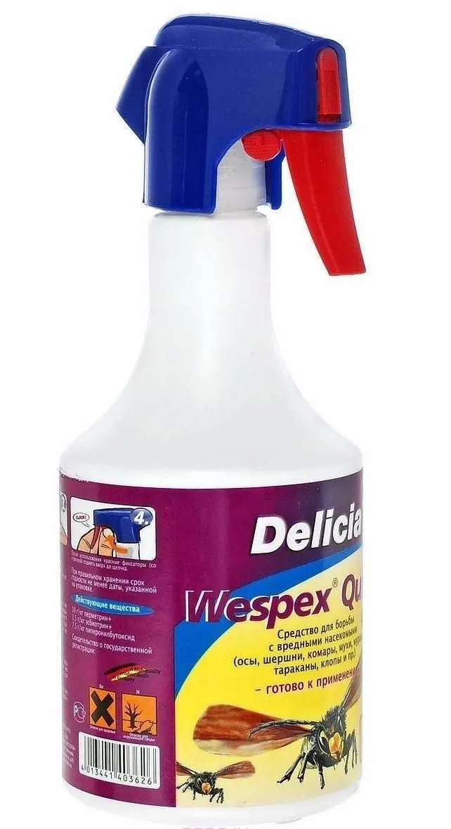 Delicia Wespex Quick Спрей от ос, шершней, комаров, мух, муравьёв, тараканов и клопов 500 мл