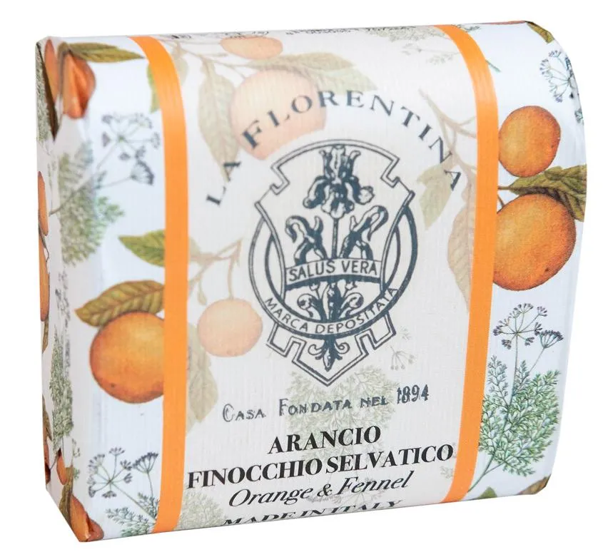 La Florentina Bar Soap Orange & Fennel Мыло натуральное на основе масел ши и оливы с экстрактами Апельсина и Дикого Фенхеля 106 гр