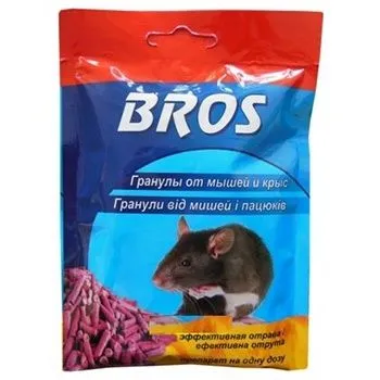BROS Гранулы от крыс и мышей в пакетике 90 гр
