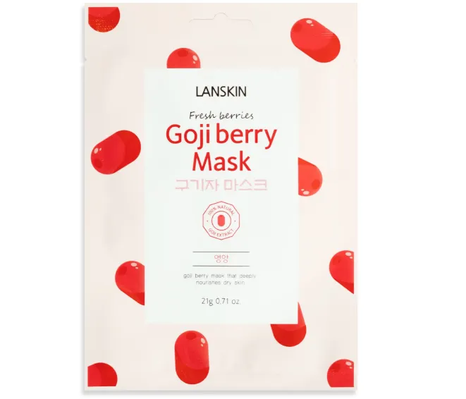 LanSkin Fresh Berries Mask Goji Berry Маски тканевые для лица питательные с экстрактом ягод годжи 21 гр 10 шт