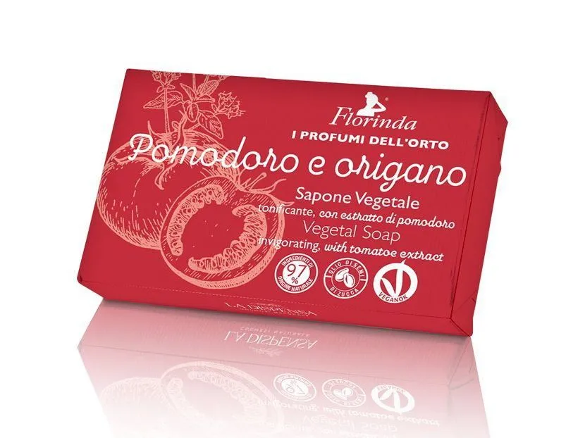 Florinda Vegetal Soap Pomodoro e origano Мыло натуральное на основе экстракта Томата тонизирующее 80 гр