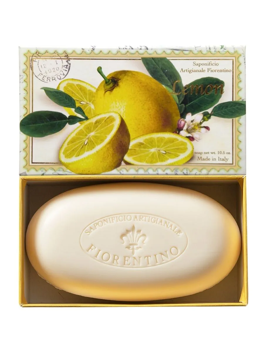 Saponificio Artigianale Fiorentino Lemon Мыло туалетное ручной работы с ароматом Лимона 300 гр в коробке
