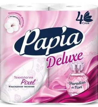 Papia Delux Paradiso Dei Fiori Туалетная бумага четырёхслойная 4 рулона
