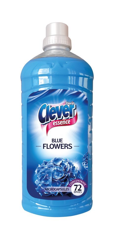 Clovin Clever Essence Blue Flowers Концентрированный ополаскиватель для белья Голубые цветы 1,8 л на 72 стирки