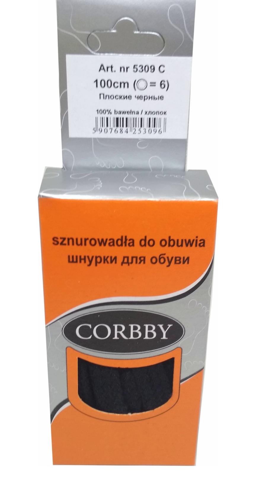 Corbby Шнурки 100 см Плоские Черные