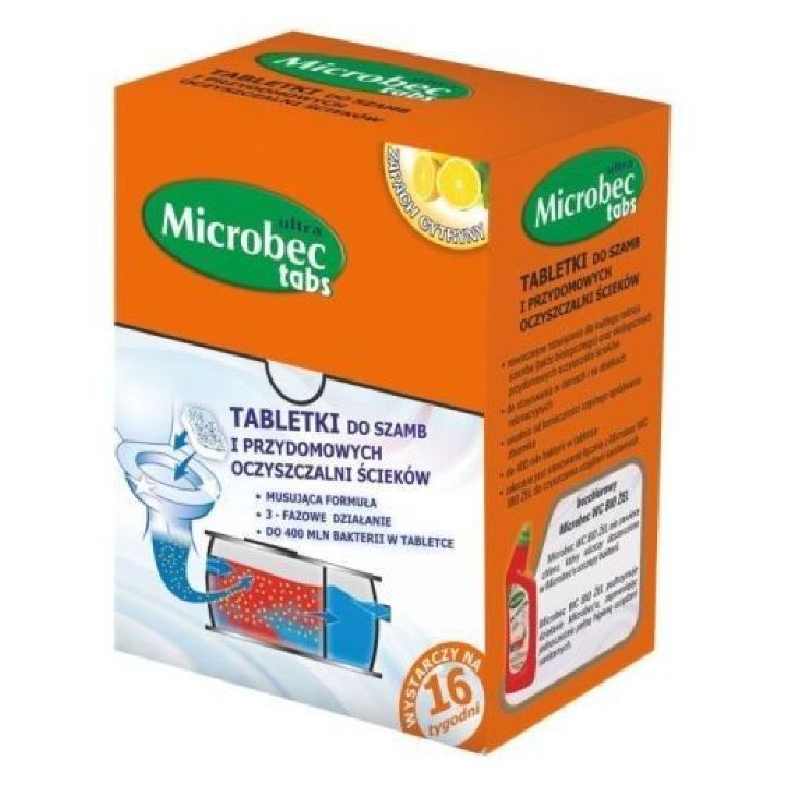 Microbec Ultra Tabs Таблетки для септиков, выгребных ям и дачных туалетов 16 шт по 20 гр