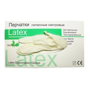 Proff Comfort Latex Plus Перчатки латексные смотровые нестерильные неопудренные текстурированные 100 шт Размер L