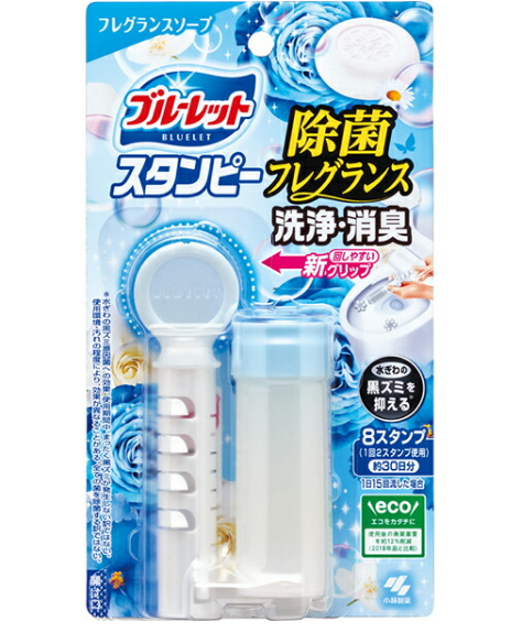 Kobayashi Bluelet Stampy Soap Дезодорирующий очиститель для унитазов с дозатором в форме цветка с ароматом Мыла и свежести 28 гр