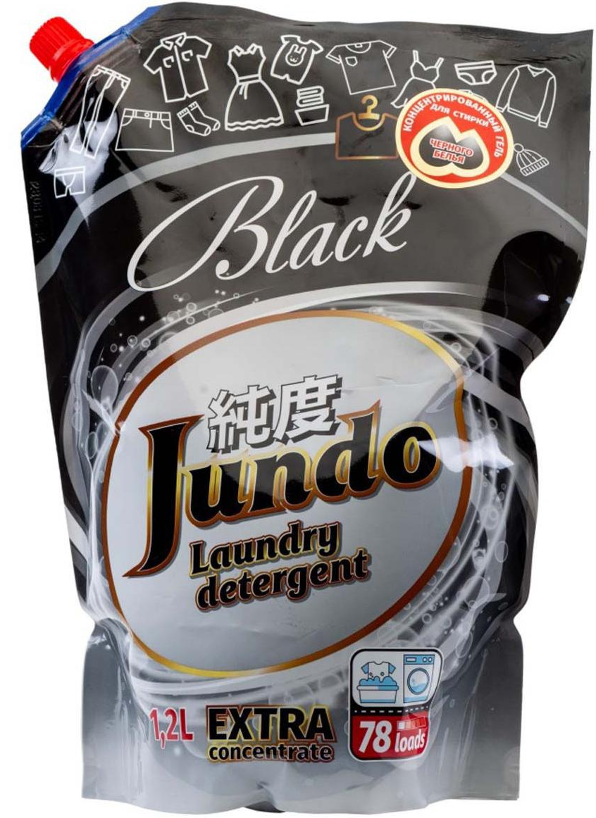 Jundo Концентрированный гель для стирки черного белья 1,2 л на 78 стирок в мягкой упаковке