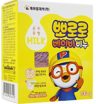 KM Pharmaceutical Pororo Baby Soap Детское туалетное мыло на растительной основе с козьим молоком и натуральными маслами с легким молочным ароматом 100 гр
